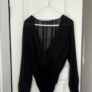 Forever 21 Black Sheer Bodysuit